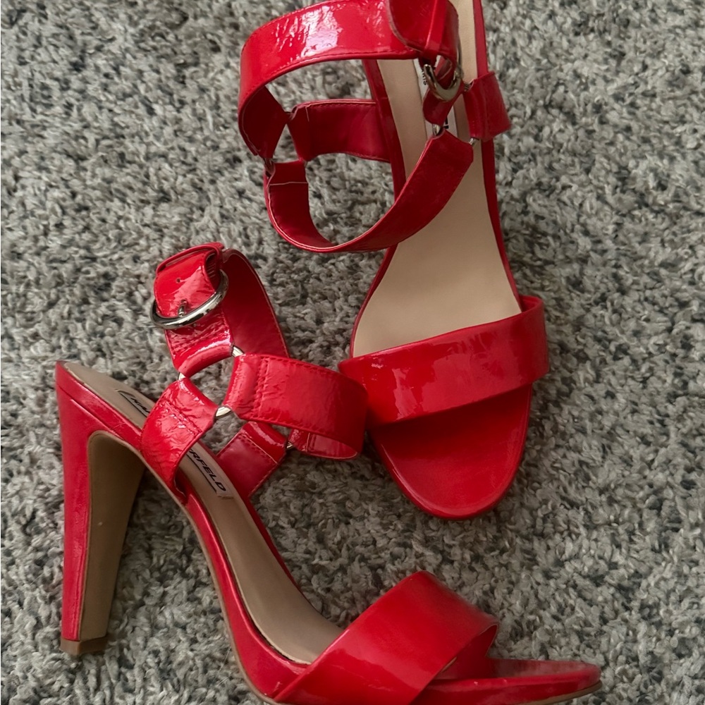 Karl Lagerfeld Red High Heeled Sandals - size 9.5